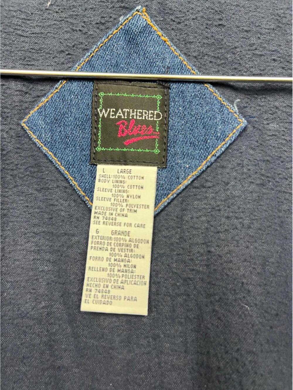 Vintage 80s 90s MidWest Aztec Womens L Denim Oversized Jacket Coat Western Boho - Picture 5 of 13